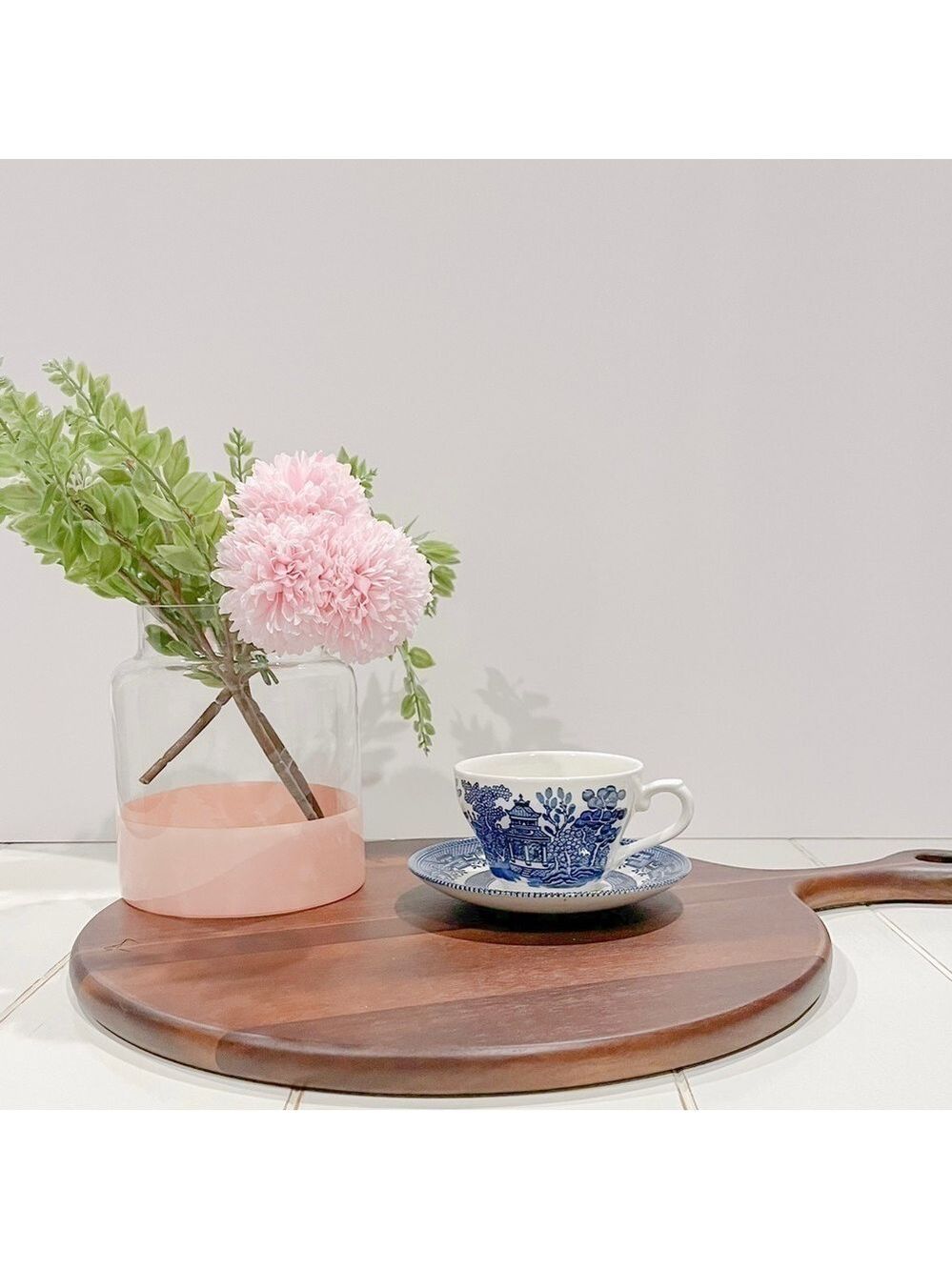 Vintage Churchill England Blue Willow Tea Cup & Saucer